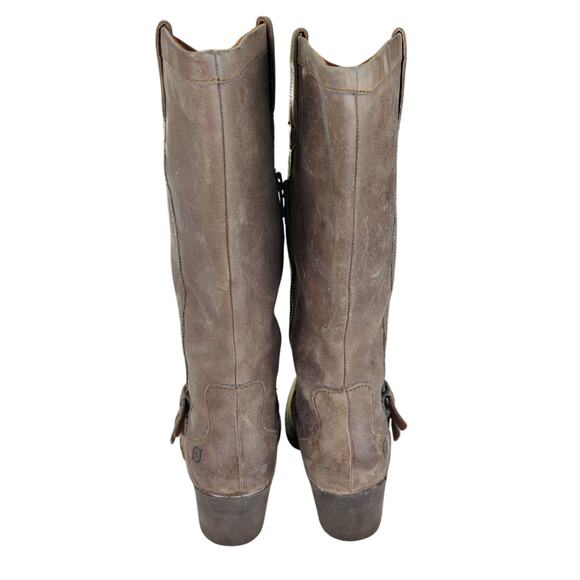 Born Magda Riding Boots Leather Brown Monk Strap W22414 Women's Size 7 Mid Calf - Picture 4 of 6